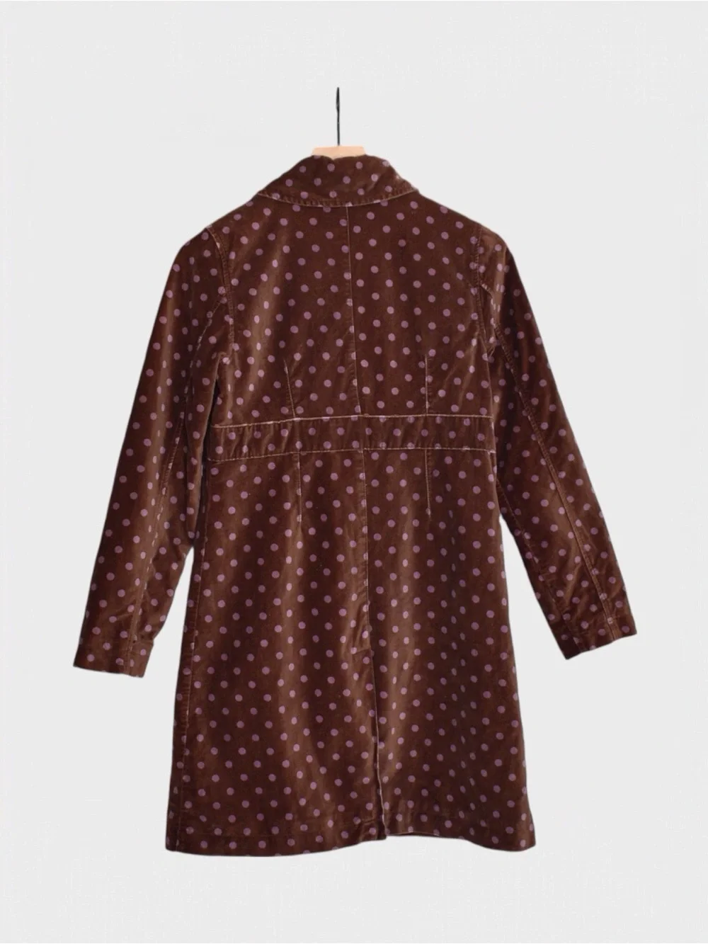 Mini Boden Velvet Polka Dot Coat
